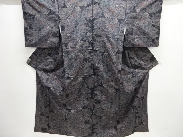 JAPANESE KIMONO / TOKAMACHI TSUMUGI / WOVEN MAPLE LEAVES